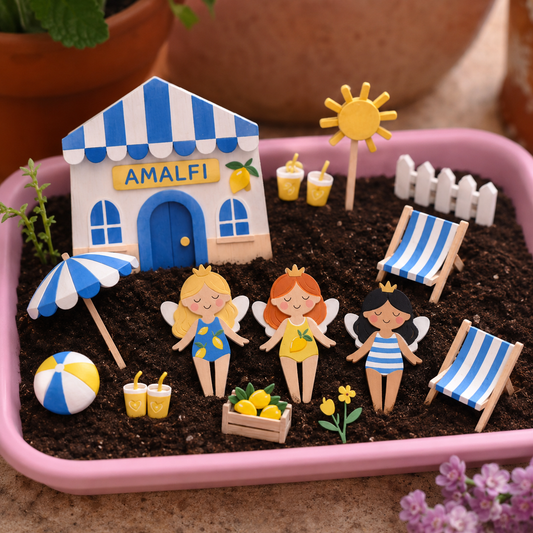 Amalfi Summer Fairy Garden Refill Kit (Fairies, Soil & seeds) The Playmakers Co.