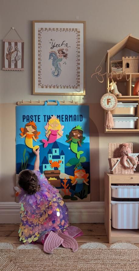 Paste The Mermaid Felt Play Board-Magical Sensory Dress up activity for kids | The Playmakers Co The Playmakers Co.