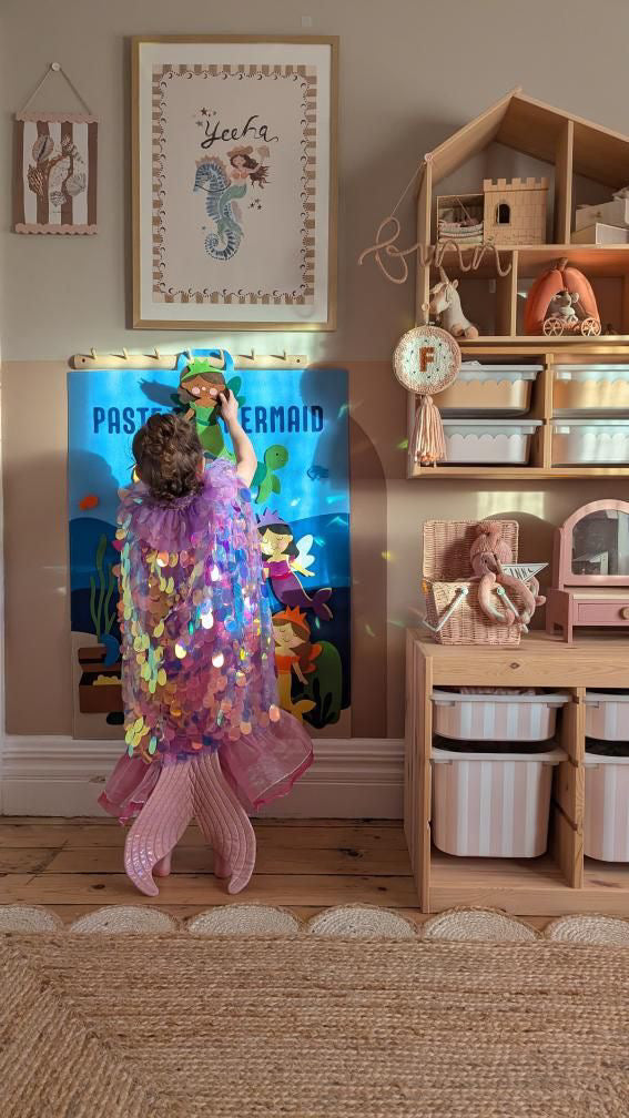 Paste The Mermaid Felt Play Board-Magical Dress up activity for girls The Playmakers Co.