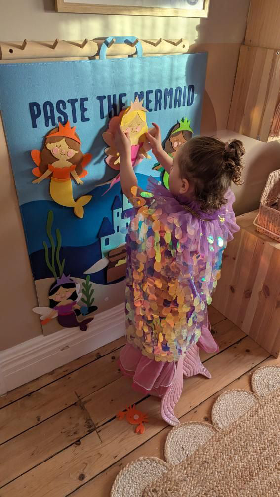 Paste The Mermaid Felt Play Board-Magical Dress up activity for girls The Playmakers Co.