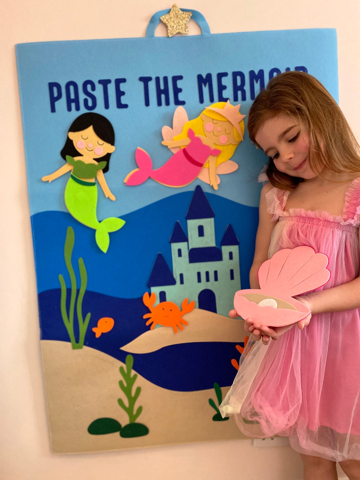 Back in stock: Paste The Mermaid Felt Play Board-Magical Dress up activity for girls The Playmakers Co.