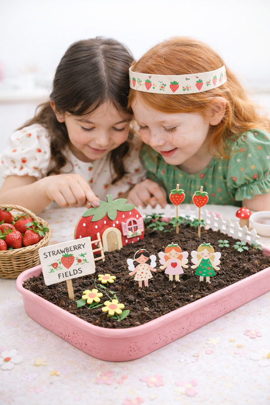 Strawberry Fairy Garden Refill Kit  (Fairies, Soil & seeds) The Playmakers Co.