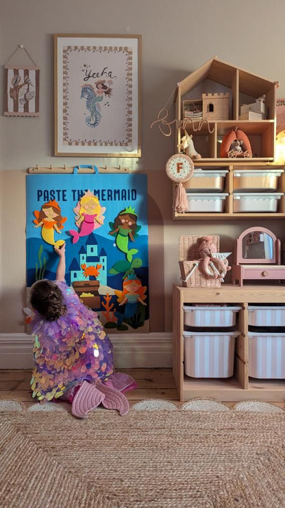 Paste The Mermaid Felt Play Board-Magical Dress up activity for girls The Playmakers Co.