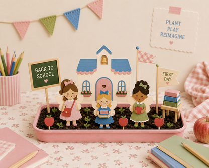 Fairy School Back to School Fairy Garden Refill (Fairies, Soil & Seeds) The Playmakers Co.