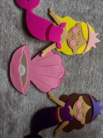 Paste The Mermaid Felt Play Board-Magical Dress up activity for girls The Playmakers Co.