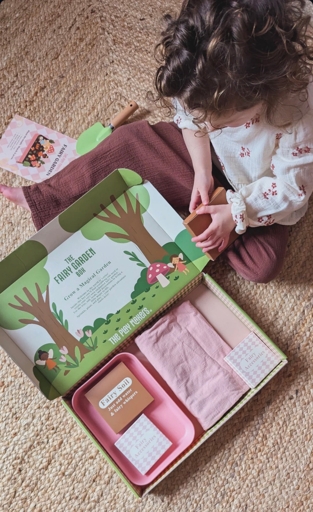 Fairy Garden Starter Kit (Apron,Tray, Shovel, Fairies, Soil & Seeds) The Playmakers Co.